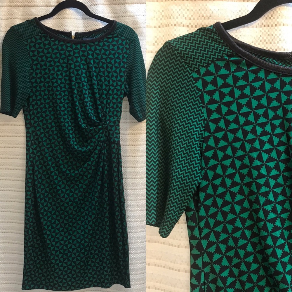 Green black dress
